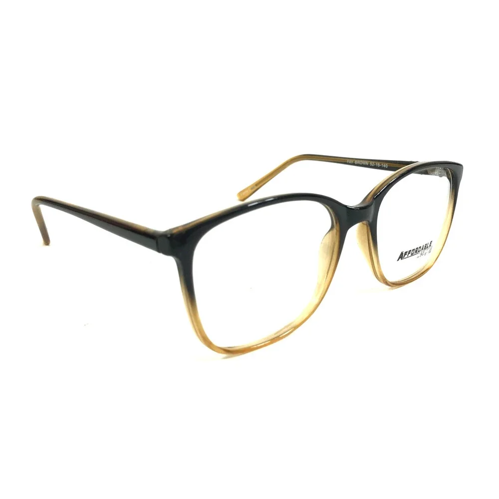 Affordable Designs Eyeglasses Frames FAY BROWN Square Full Rim 52-18-140